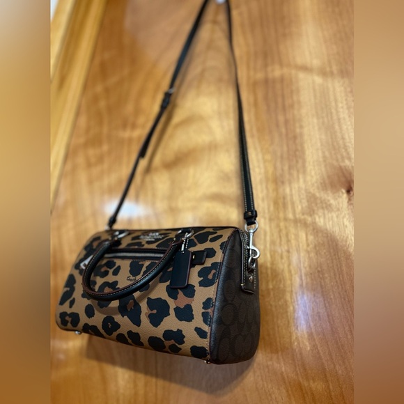 Coach, Rowan Satchel In Signature Canvas With Leopard Print - Picture 14 of 14